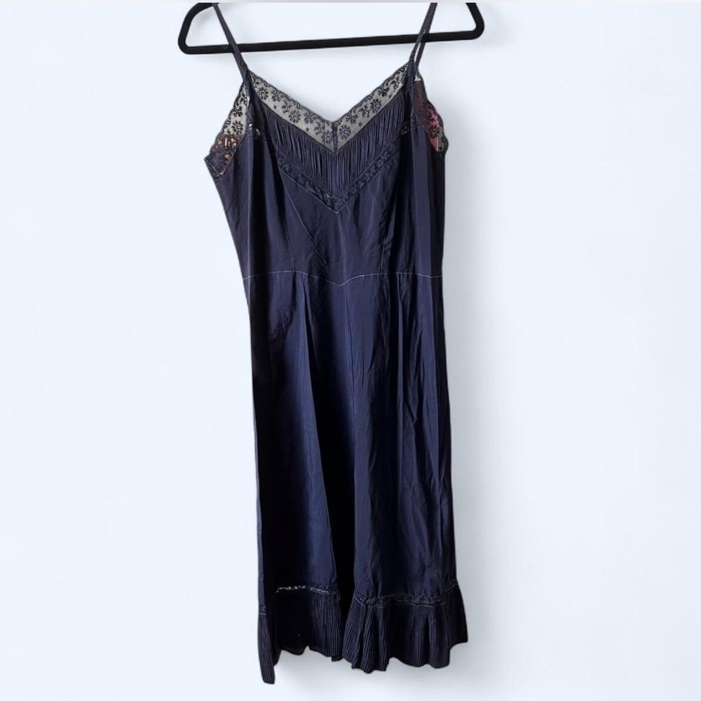 Unique Vintage Navy Blue Midi Dress